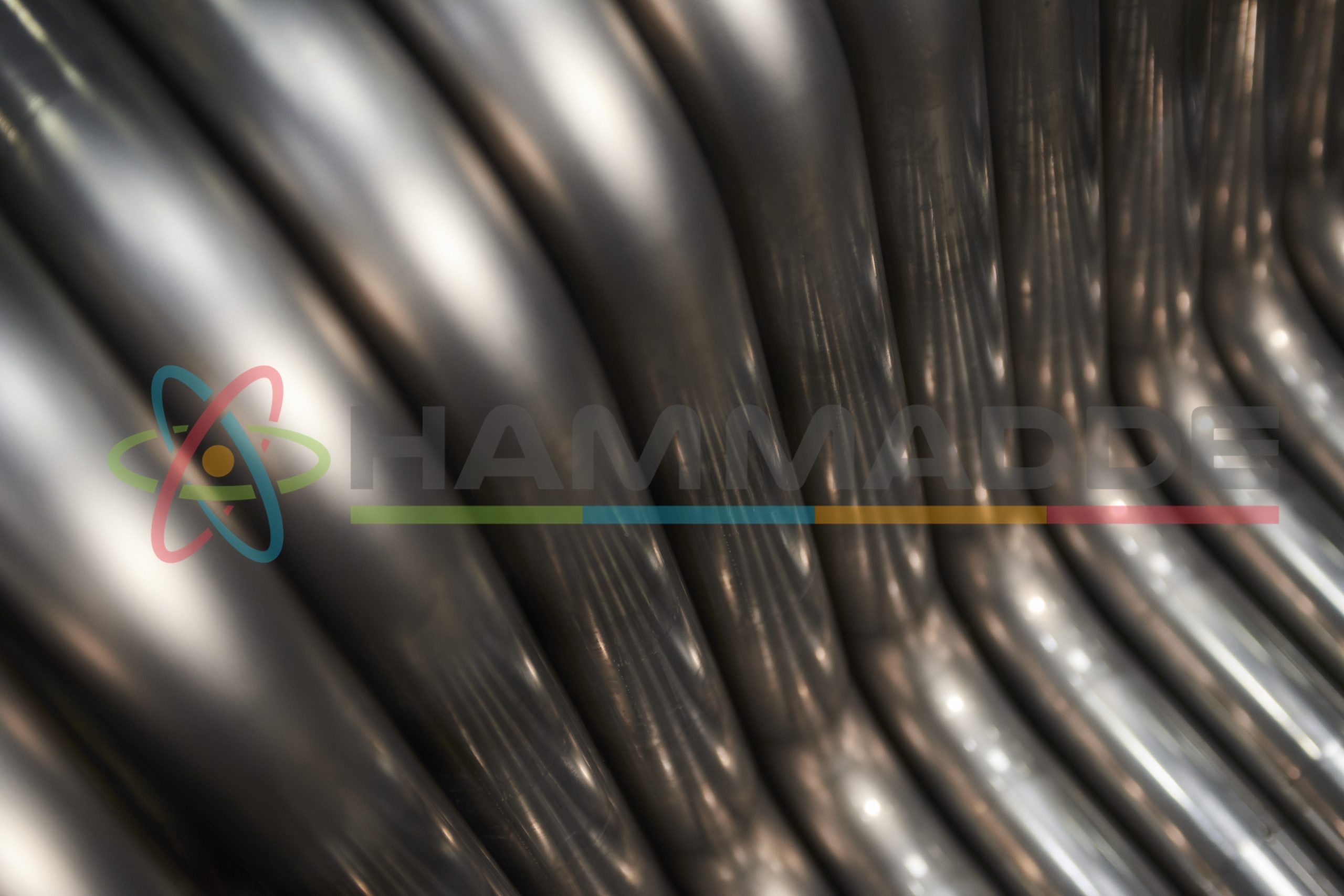 Close up of Exhaust Pipes in factory. Industrial background.