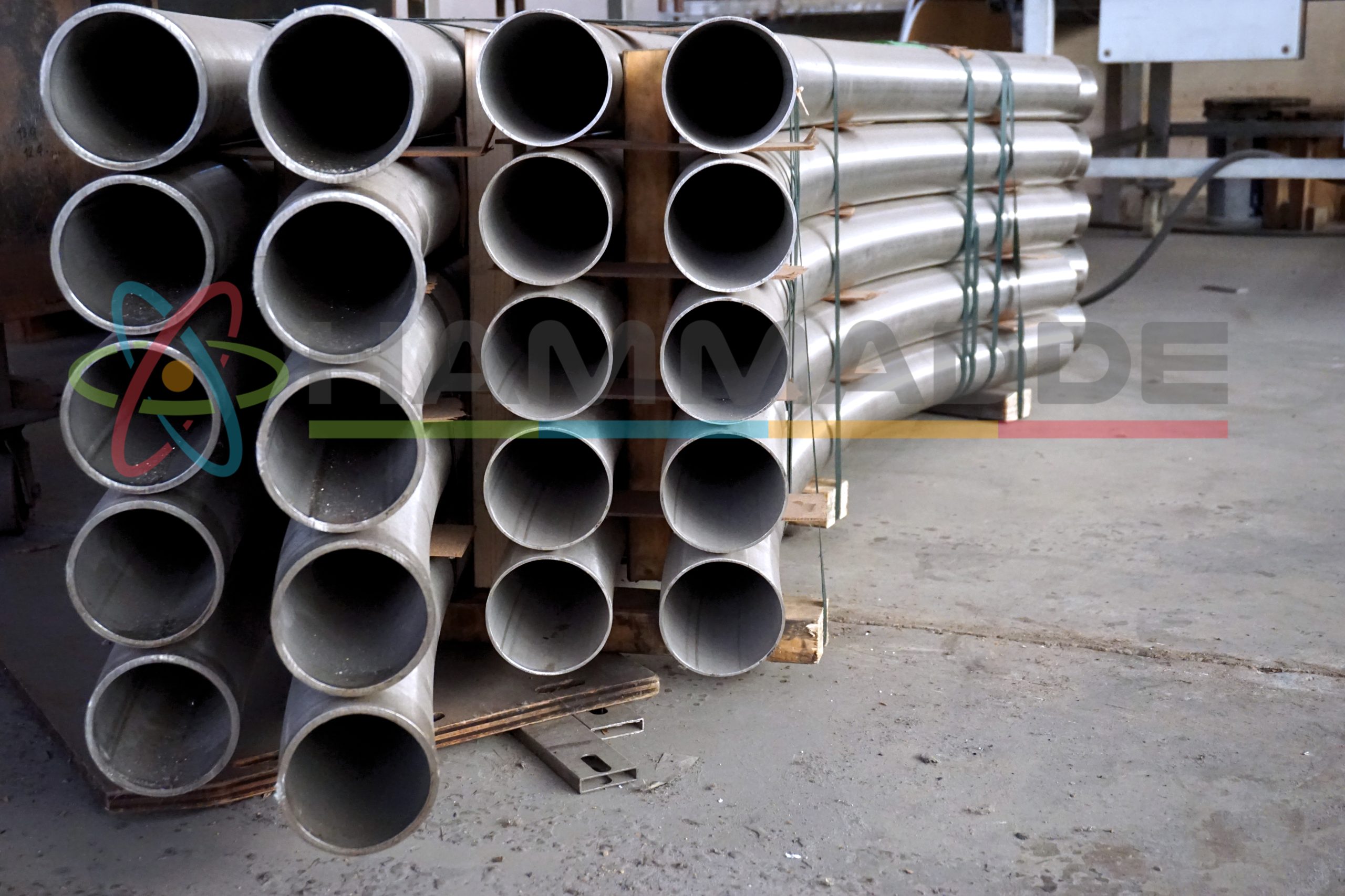 stack of round metal tube