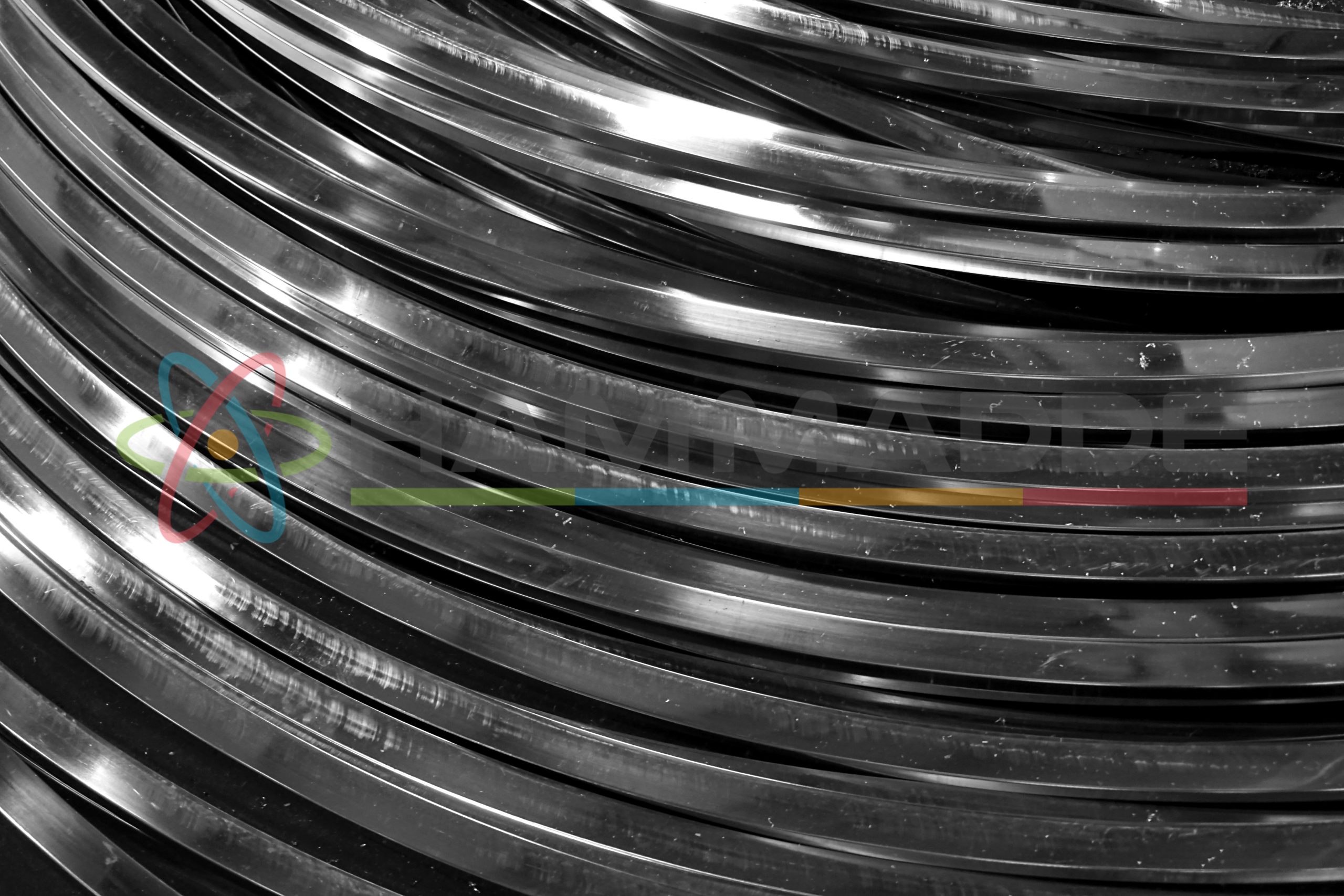 abstract metal curve tube
